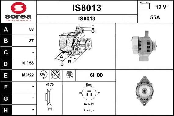 SNRA IS8013 - Генератор autospares.lv