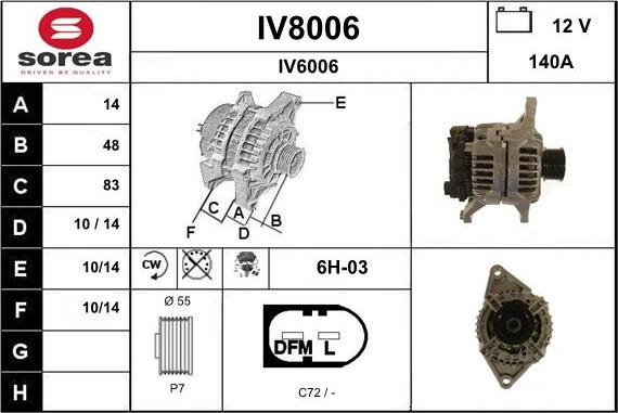 SNRA IV8006 - Генератор autospares.lv
