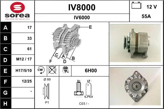 SNRA IV8000 - Генератор autospares.lv