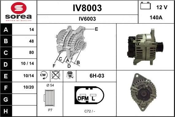 SNRA IV8003 - Генератор autospares.lv