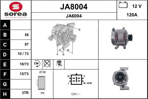 SNRA JA8004 - Генератор autospares.lv