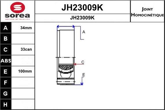SNRA JH23009K - Шарнирный комплект, ШРУС, приводной вал autospares.lv