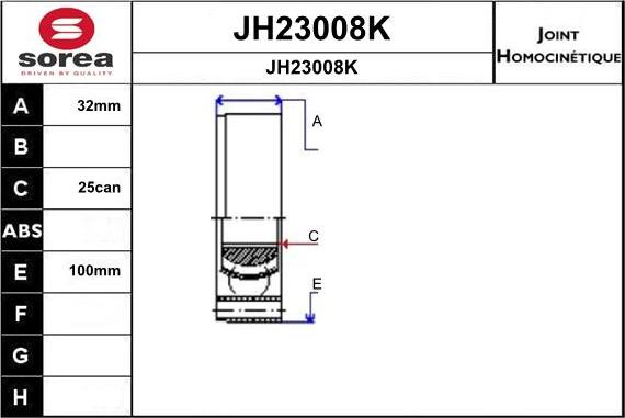 SNRA JH23008K - Шарнирный комплект, ШРУС, приводной вал autospares.lv