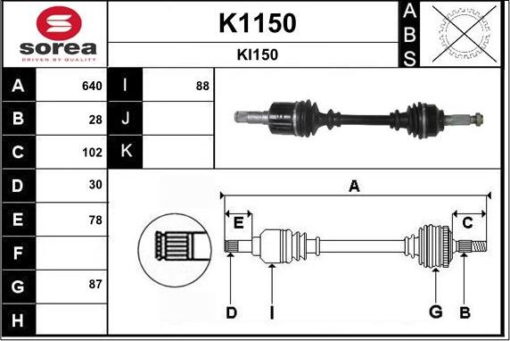 SNRA K1150 - Приводной вал autospares.lv