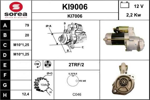 SNRA KI9006 - Стартер autospares.lv