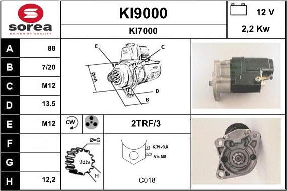 SNRA KI9000 - Стартер autospares.lv