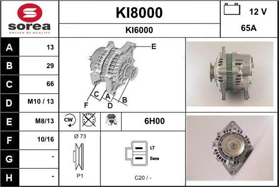 SNRA KI8000 - Генератор autospares.lv