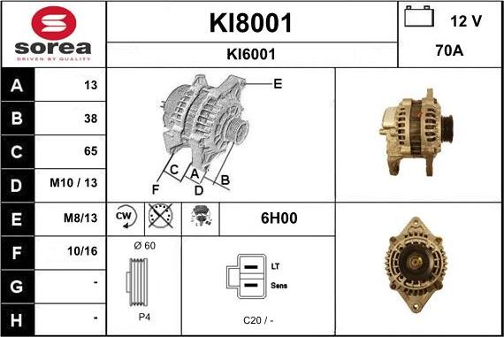 SNRA KI8001 - Генератор autospares.lv