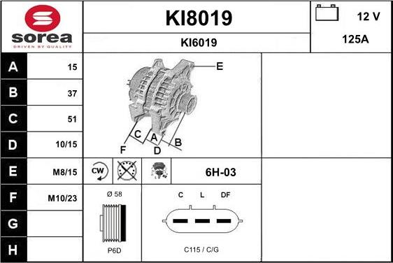 SNRA KI8019 - Генератор autospares.lv