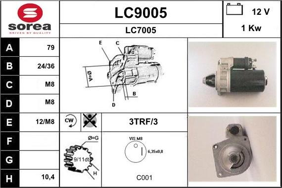 SNRA LC9005 - Стартер autospares.lv