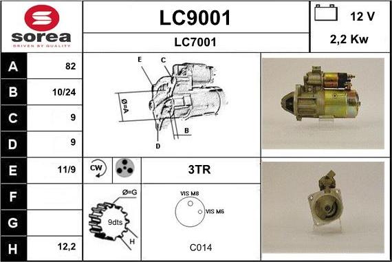 SNRA LC9001 - Стартер autospares.lv