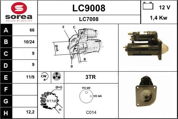 SNRA LC9008 - Стартер autospares.lv