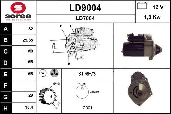 SNRA LD9004 - Стартер autospares.lv