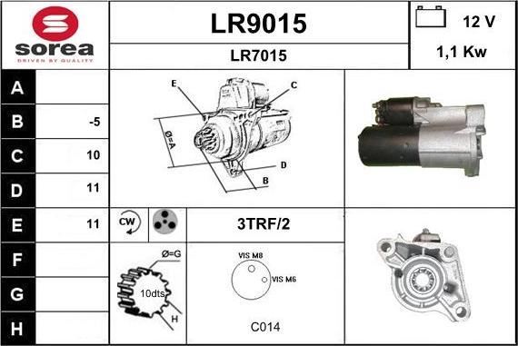 SNRA LR9015 - Стартер autospares.lv