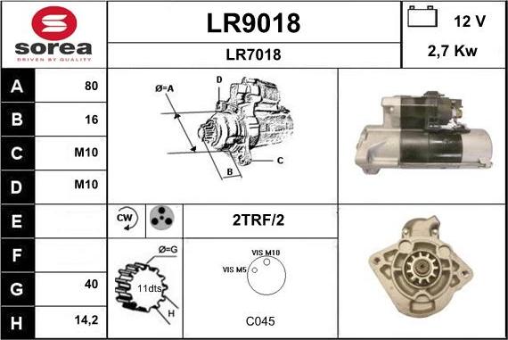 SNRA LR9018 - Стартер autospares.lv