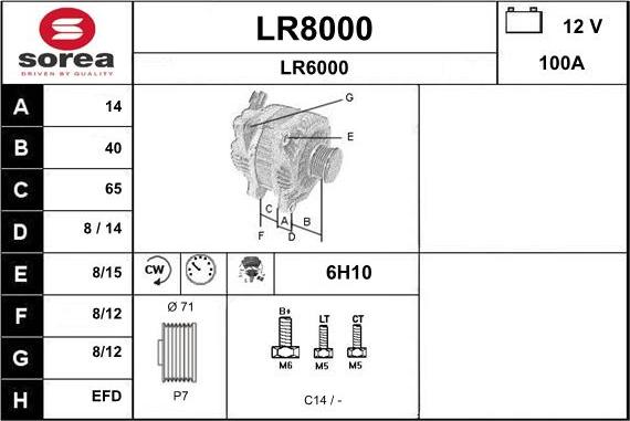 SNRA LR8000 - Генератор autospares.lv
