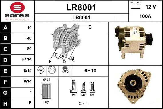 SNRA LR8001 - Генератор autospares.lv