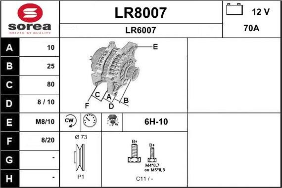 SNRA LR8007 - Генератор autospares.lv