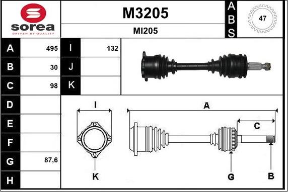 SNRA M3205 - Приводной вал autospares.lv