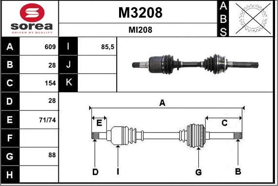 SNRA M3208 - Приводной вал autospares.lv