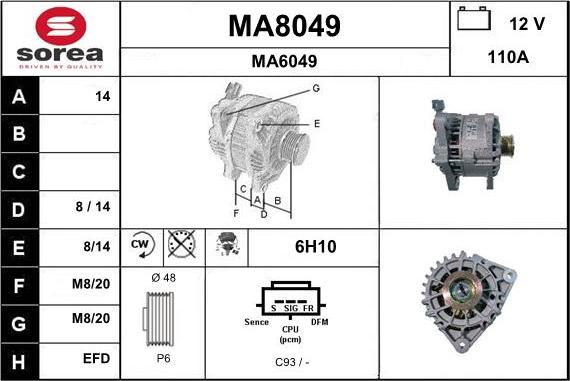 SNRA MA8049 - Генератор autospares.lv