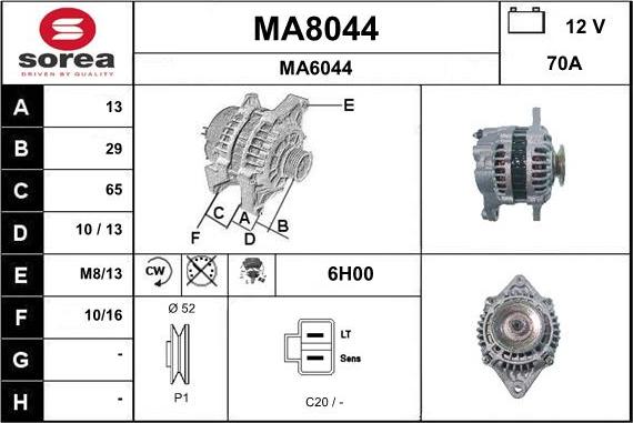SNRA MA8044 - Генератор autospares.lv