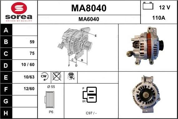SNRA MA8040 - Генератор autospares.lv