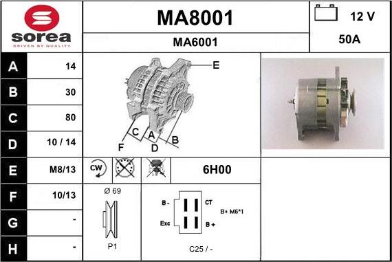 SNRA MA8001 - Генератор autospares.lv