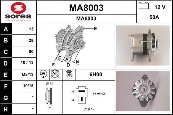 SNRA MA8003 - Генератор autospares.lv