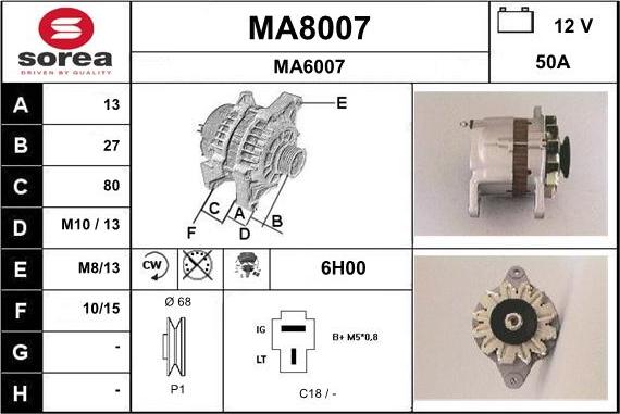 SNRA MA8007 - Генератор autospares.lv