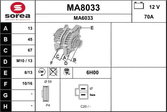 SNRA MA8033 - Генератор autospares.lv