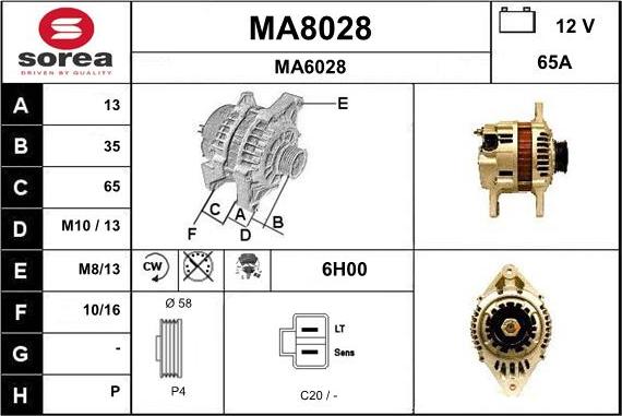 SNRA MA8028 - Генератор autospares.lv