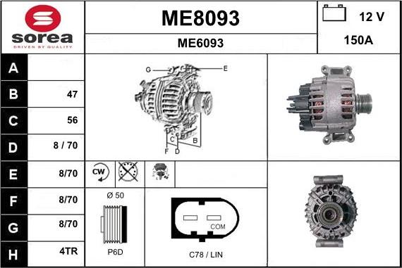 SNRA ME8093 - Генератор autospares.lv