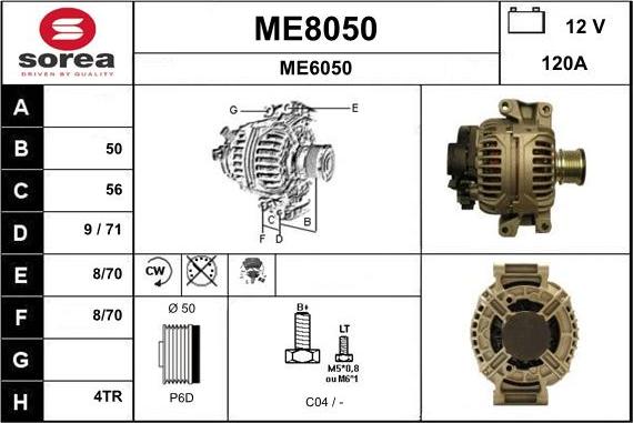 SNRA ME8050 - Генератор autospares.lv