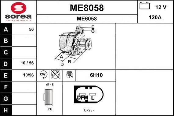 SNRA ME8058 - Генератор autospares.lv