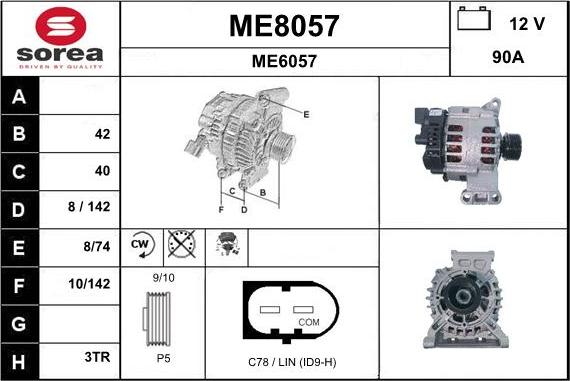 SNRA ME8057 - Генератор autospares.lv