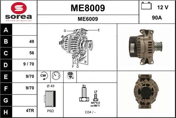 SNRA ME8009 - Генератор autospares.lv