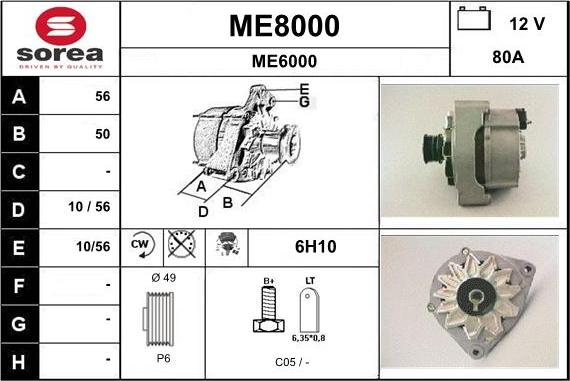 SNRA ME8000 - Генератор autospares.lv