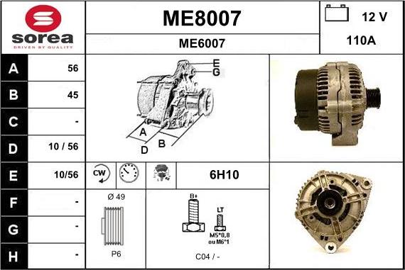 SNRA ME8007 - Генератор autospares.lv