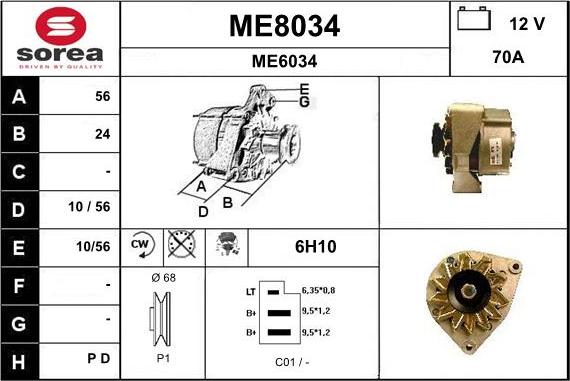 SNRA ME8034 - Генератор autospares.lv