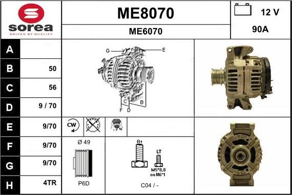 SNRA ME8070 - Генератор autospares.lv