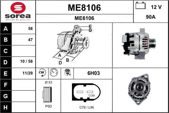 SNRA ME8106 - Генератор autospares.lv