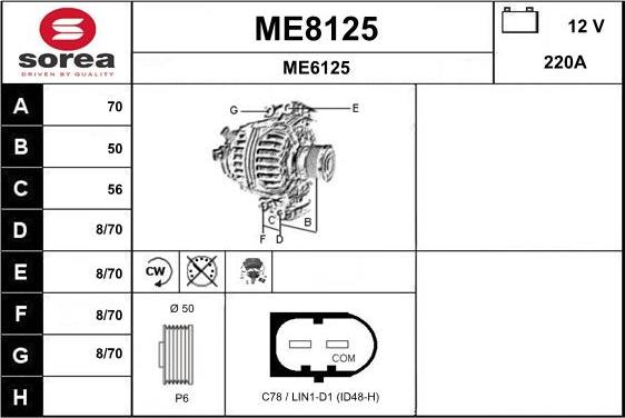 SNRA ME8125 - Генератор autospares.lv