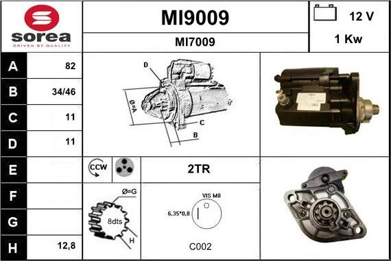 SNRA MI9009 - Стартер autospares.lv