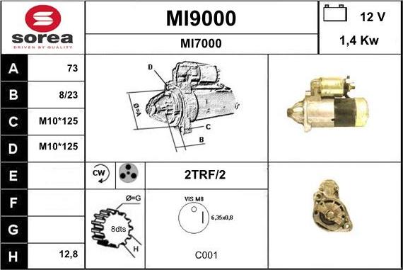 SNRA MI9000 - Стартер autospares.lv