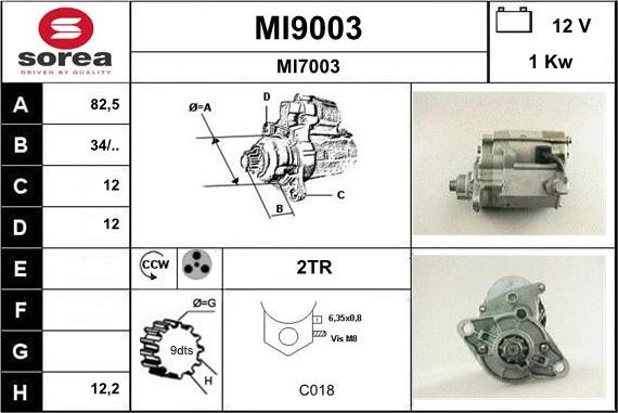 SNRA MI9003 - Стартер autospares.lv