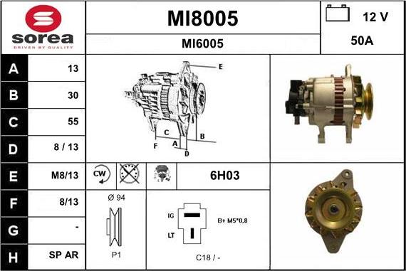 SNRA MI8005 - Генератор autospares.lv