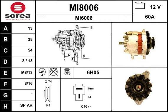 SNRA MI8006 - Генератор autospares.lv