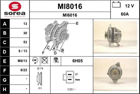 SNRA MI8016 - Генератор autospares.lv