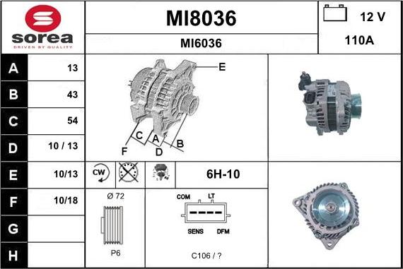 SNRA MI8036 - Генератор autospares.lv